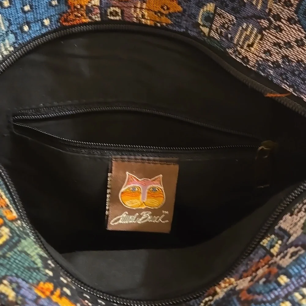 Laurel Burch Vintage tote style cat motif tapestry bag - Picture 9 of 11